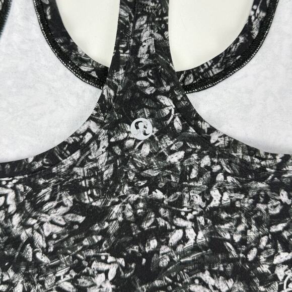LULULEMON Cool Racerback Tank Top Shorter Length Sz 4 Blossom Overlay Starlight - Picture 6 of 6